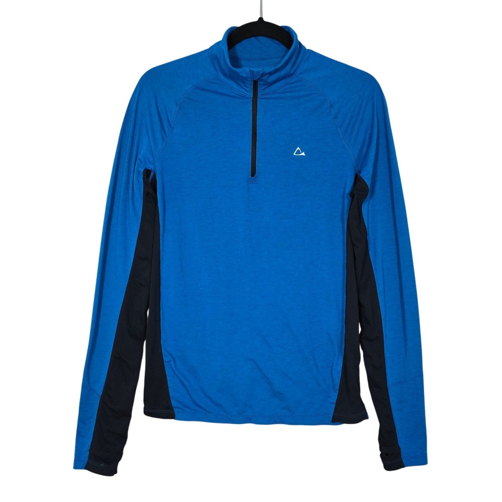 Paradox Men's Base Layer Top Merino Wool Blend 1/4 Zip Drirelease Blue S